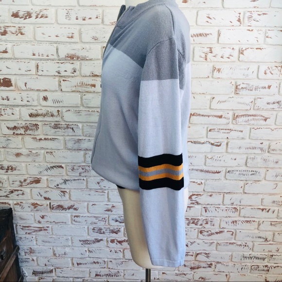 Don’t ask why Cardigan Sweater Silver Zipp Stripes - Picture 5 of 8